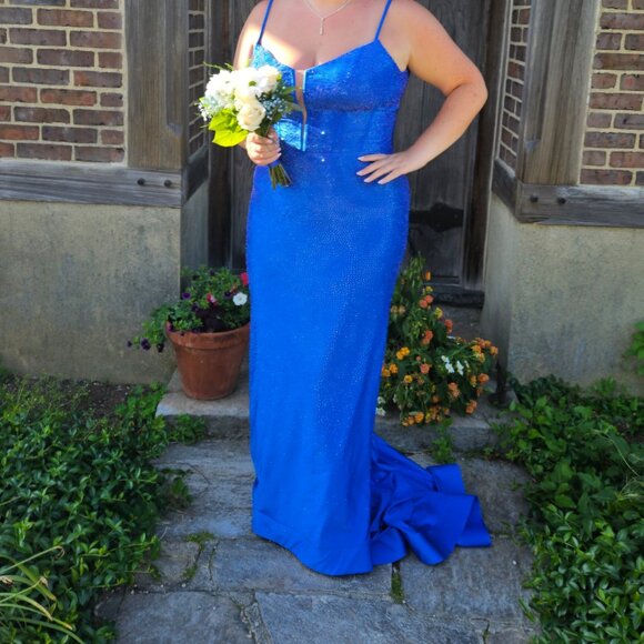 2024 Sherri Hill Royal Blue Prom Dress - Picture 2 of 9